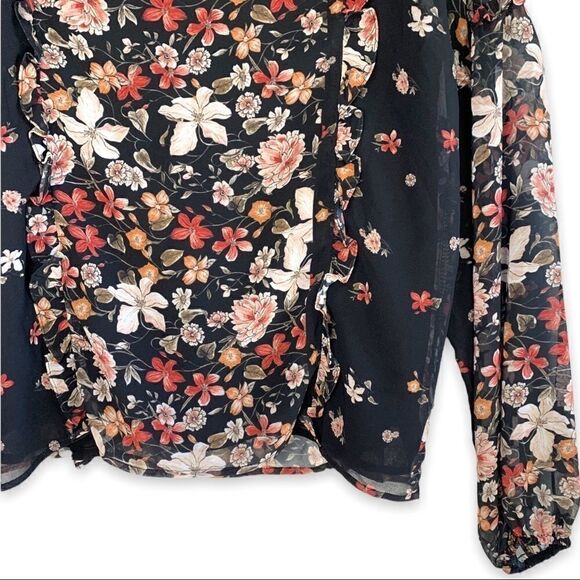 Adelyn Rae Floral and Ruffles Sheer Sleeve Layered - Picture 9 of 10